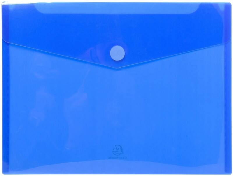 Exacompta Dokumentenmappe 56422E DIN A4 KLettverschluss PP (Polypropylen) Hoch und Quer 24,5 (B) x 33,5 (T) x 1,2 (H) cm Blau 5 Stück