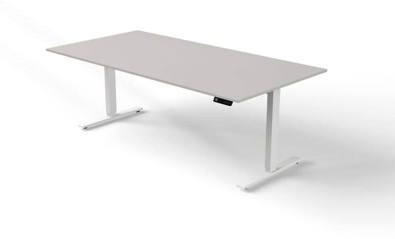 Bureau assis-debout Kerkmann Move 3 Rectangulaire Gris clair Pied en T 2000 (L) x 1000 (P) x 1200 (H) mm Bois
