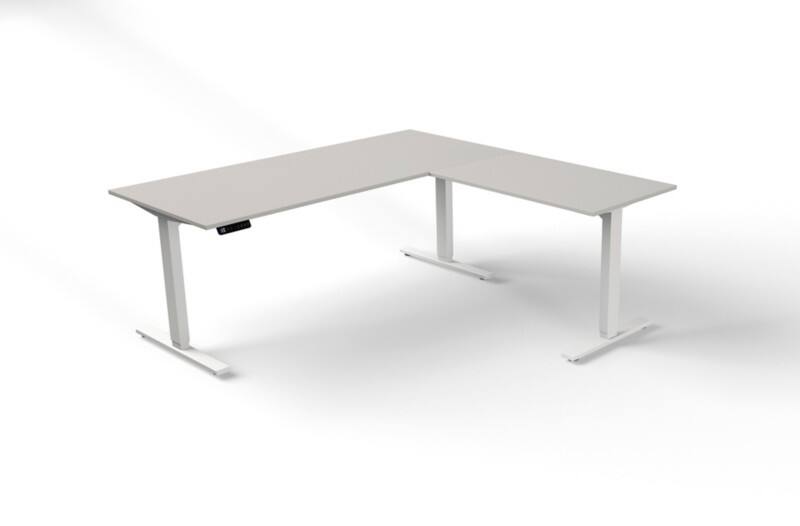 Bureau assis-debout Kerkmann Move 3 Forme libre Gris clair Pied en T 1800 (L) x 1800 (P) x 1200 (H) mm Bois