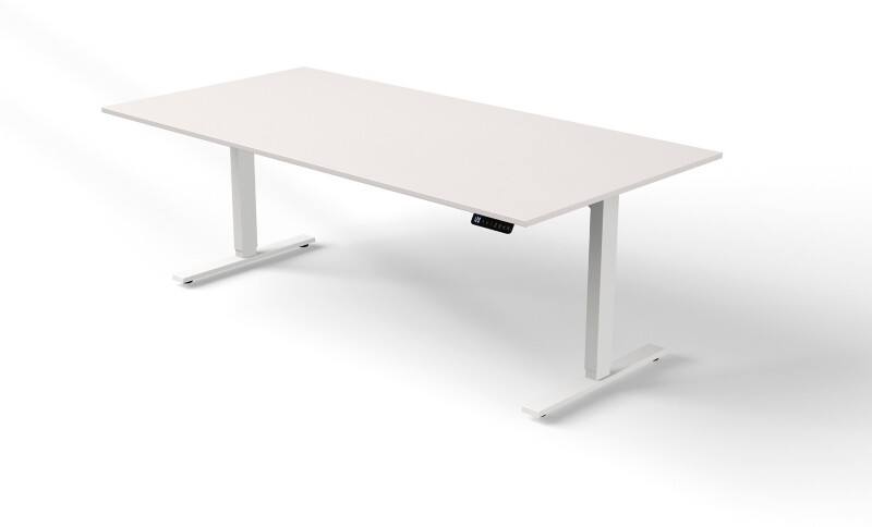 Bureau assis-debout Kerkmann Move 3 Rectangulaire Blanc Pied en T 2000 (L) x 1000 (P) x 1200 (H) mm Bois