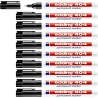 Marqueur permanent edding 404 Pointe extra fine Ogive 0,75 mm Noir Résistant à l'eau 8 + 2 gratuit