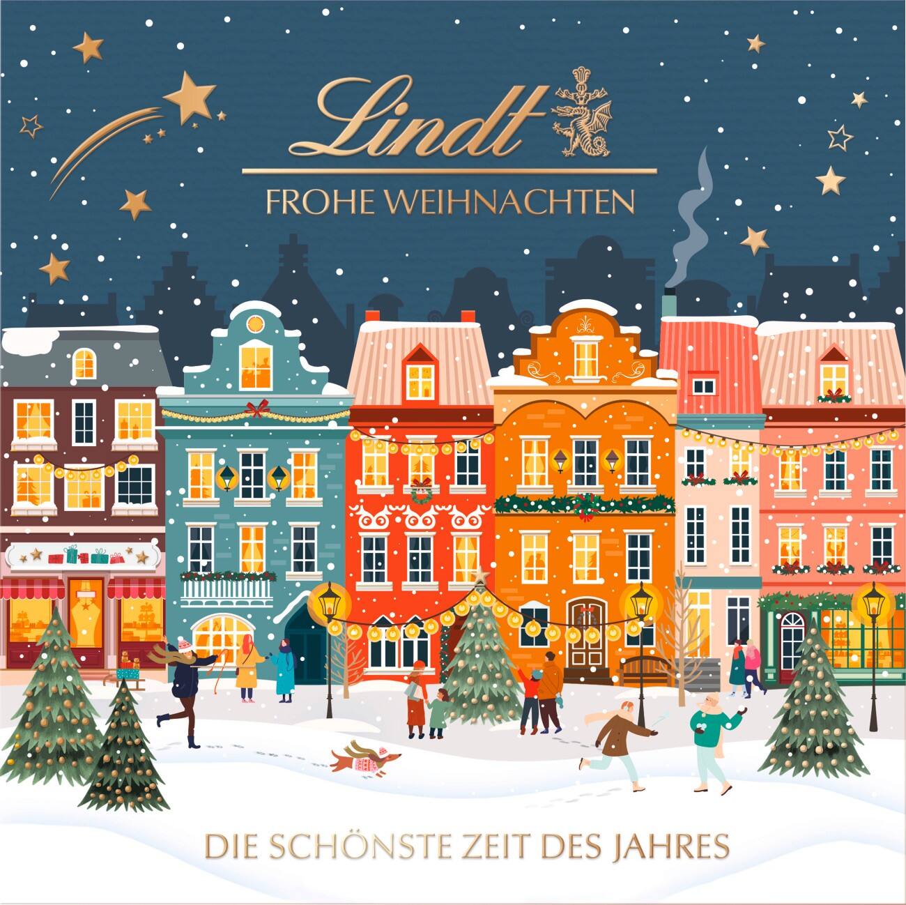 Lindt Weihnachtsgeschenkbox Milchpralinen mit verschiedenen Füllungen 215 g