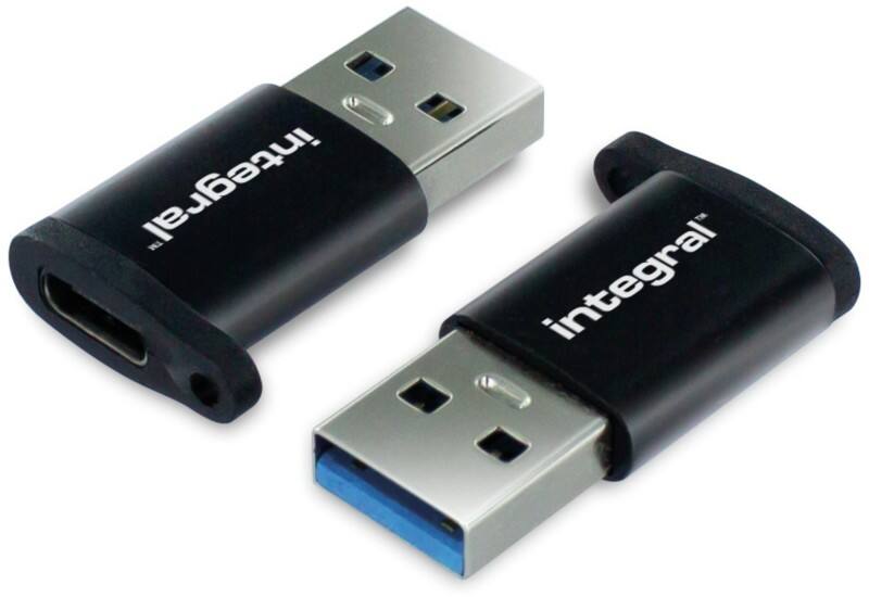 Hub USB Integral USB-A mâle USB-C femelle Noir 2 unités