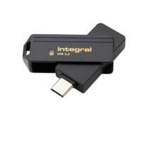 Integral USB-Stick 256 GB USB Type-C Gold, Schwarz