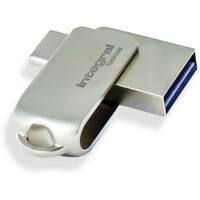 Clé USB Integral 128 Go USB Type-A, USB Type C Argenté