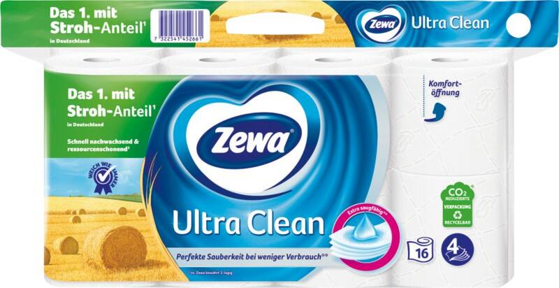 Papier toilette Zewa Ultra Clean 4 épaisseurs 16 x 150 feuilles