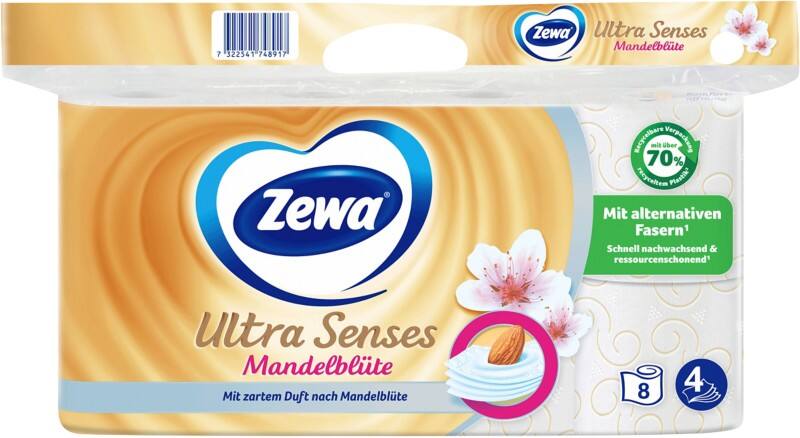Papier toilette Zewa Ultra Senses 4 épaisseurs 8 x 135 feuilles