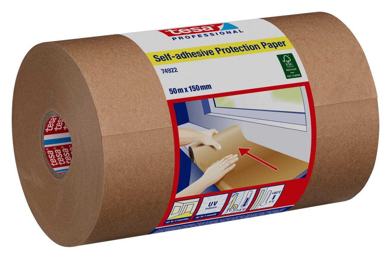 tesa PROFESSIONAL Kraftpapierband Selbstklebend 50 m x 150 mm
