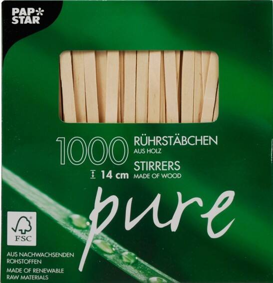 Touillettes PAPSTAR Marron 1000 unités