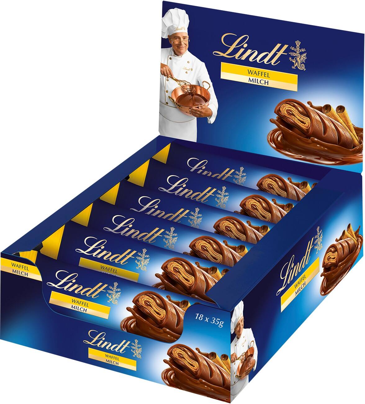 Lindt Waffel Milchschokolade 18 Stück à 35 g