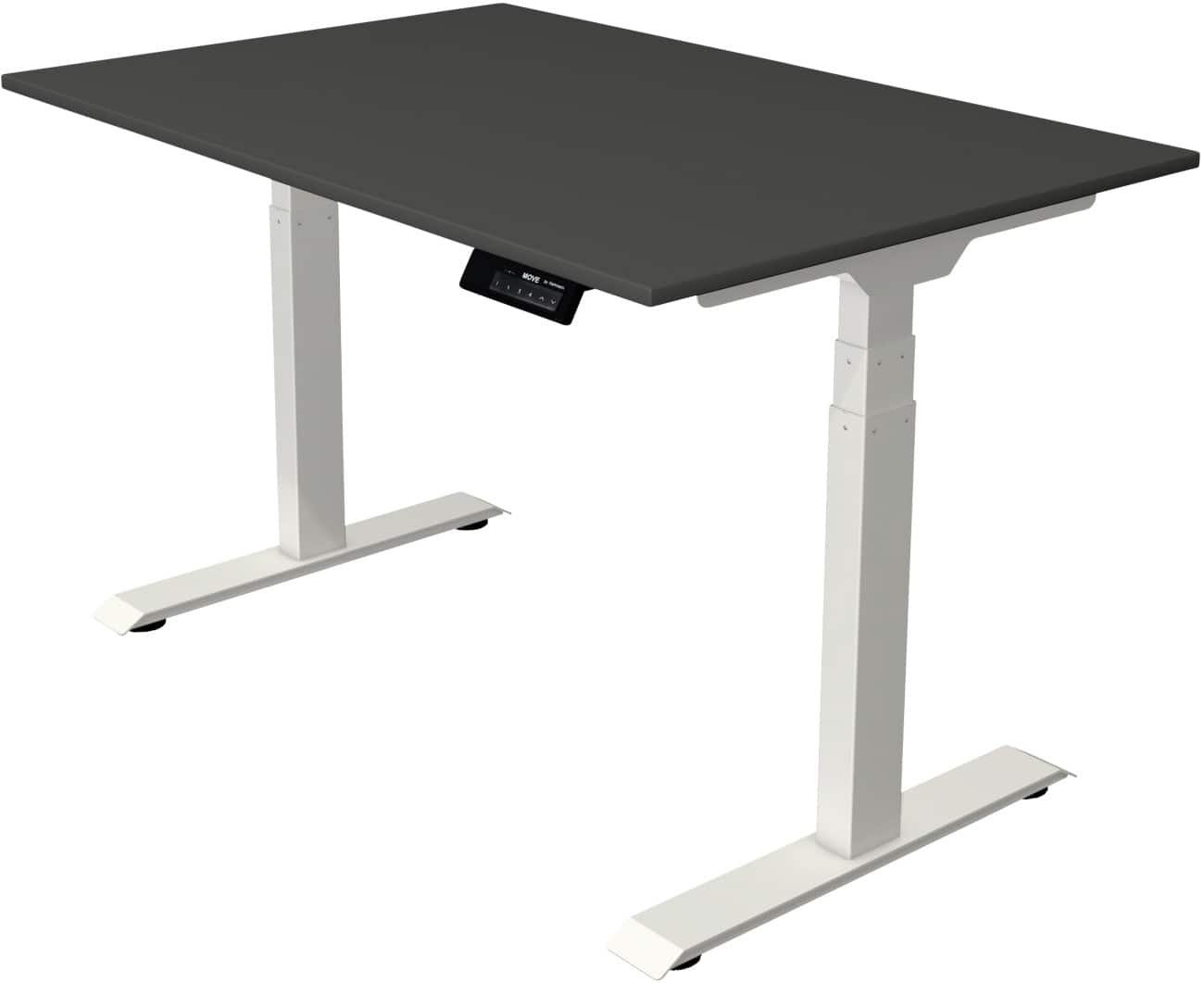 Kerkmann Elektronisch Höhenverstellbar Sitz-Stehschreibtisch Rechteckig T-Fuss 1,200 (B) x 800 (T) x 1,270 (H) mm Spanplatte Melamin Stahl