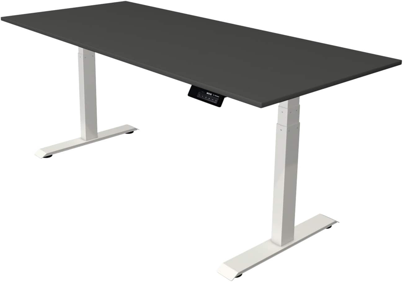 Kerkmann Elektronisch Höhenverstellbar Sitz-Stehschreibtisch Rechteckig T-Fuss 1,800 (B) x 800 (T) x 1,270 (H) mm Spanplatte Melamin Stahl