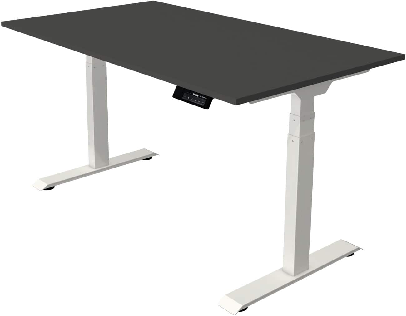 Kerkmann Elektronisch Höhenverstellbar Sitz-Stehschreibtisch Rechteckig T-Fuss 1,400 (B) x 800 (T) x 1,270 (H) mm Spanplatte Melamin Stahl