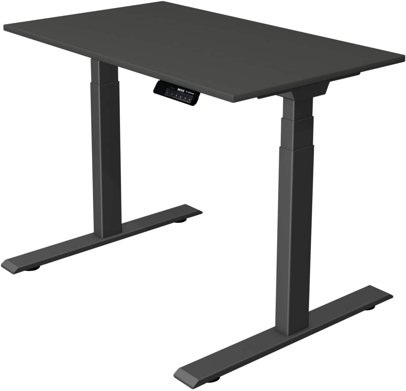 Kerkmann Elektronisch Höhenverstellbar Sitz-Stehschreibtisch Rechteckig T-Fuss 1,000 (B) x 600 (T) x 1,270 (H) mm Spanplatte Melamin Stahl
