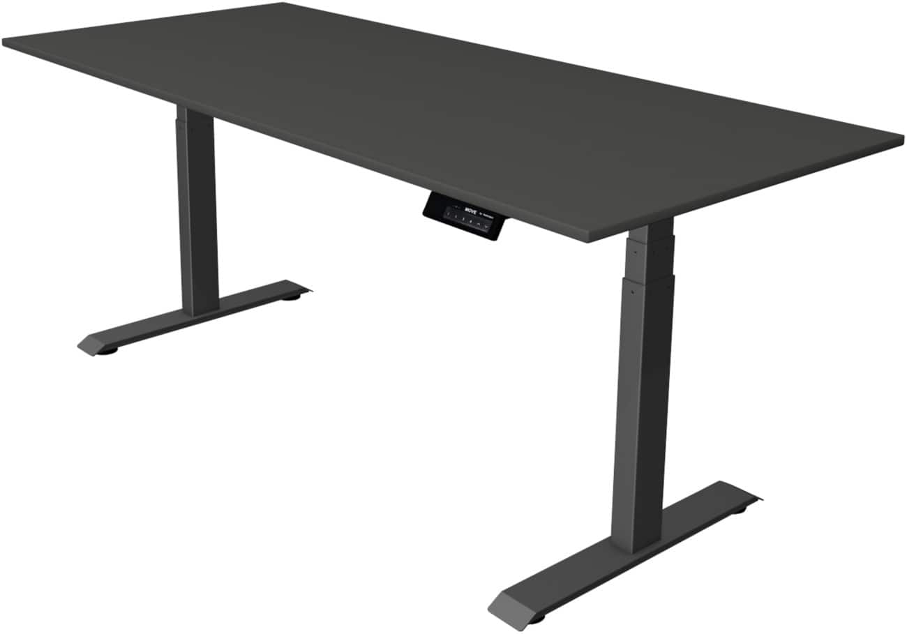 Kerkmann Elektronisch Höhenverstellbar Sitz-Stehschreibtisch Rechteckig T-Fuss 1,800 (B) x 800 (T) x 1,270 (H) mm Spanplatte Melamin Stahl