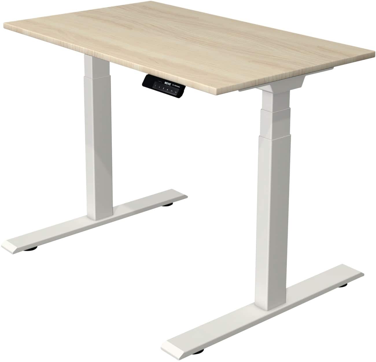 Kerkmann Elektronisch Höhenverstellbar Sitz-Stehschreibtisch Rechteckig T-Fuss 1,000 (B) x 600 (T) x 1,270 (H) mm Spanplatte Melamin Stahl