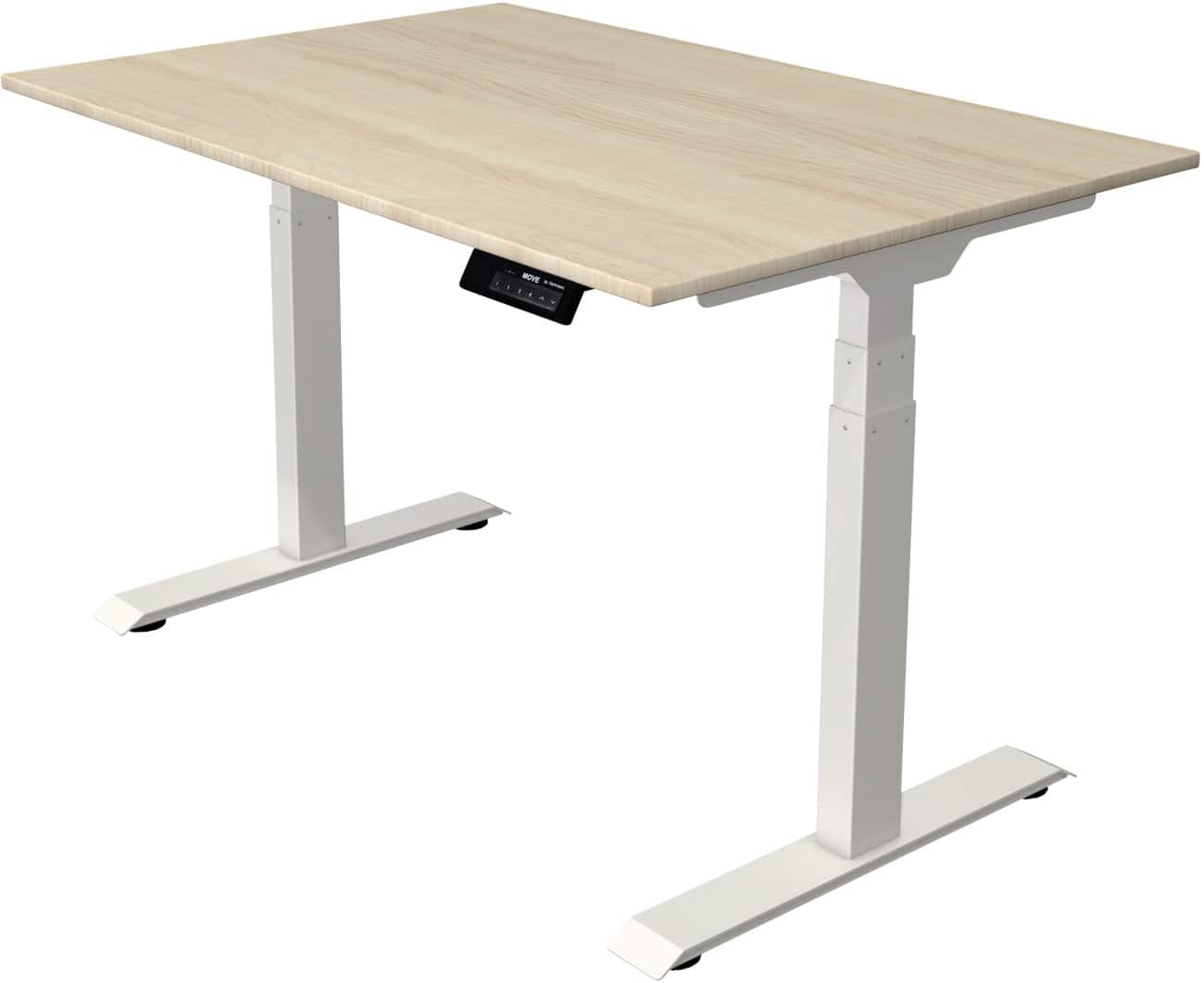 Kerkmann Elektronisch Höhenverstellbar Sitz-Stehschreibtisch Rechteckig T-Fuss 1,200 (B) x 800 (T) x 1,270 (H) mm Spanplatte Melamin Stahl