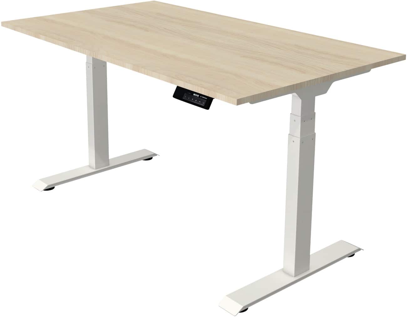 Kerkmann Elektronisch Höhenverstellbar Sitz-Stehschreibtisch Rechteckig T-Fuss 1,400 (B) x 800 (T) x 1,270 (H) mm Spanplatte Melamin Stahl
