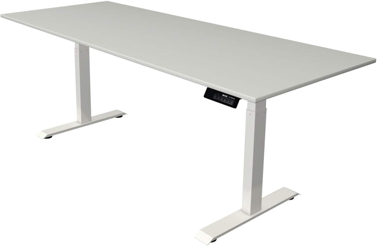 Kerkmann Elektronisch Höhenverstellbar Sitz-Stehschreibtisch Rechteckig T-Fuss 2,000 (B) x 800 (T) x 1,270 (H) mm Spanplatte Melamin Stahl