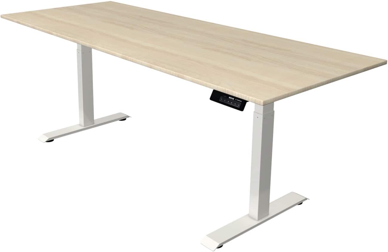 Kerkmann Elektronisch Höhenverstellbar Sitz-Stehschreibtisch Rechteckig T-Fuss 2,000 (B) x 800 (T) x 1,270 (H) mm Spanplatte Melamin Stahl