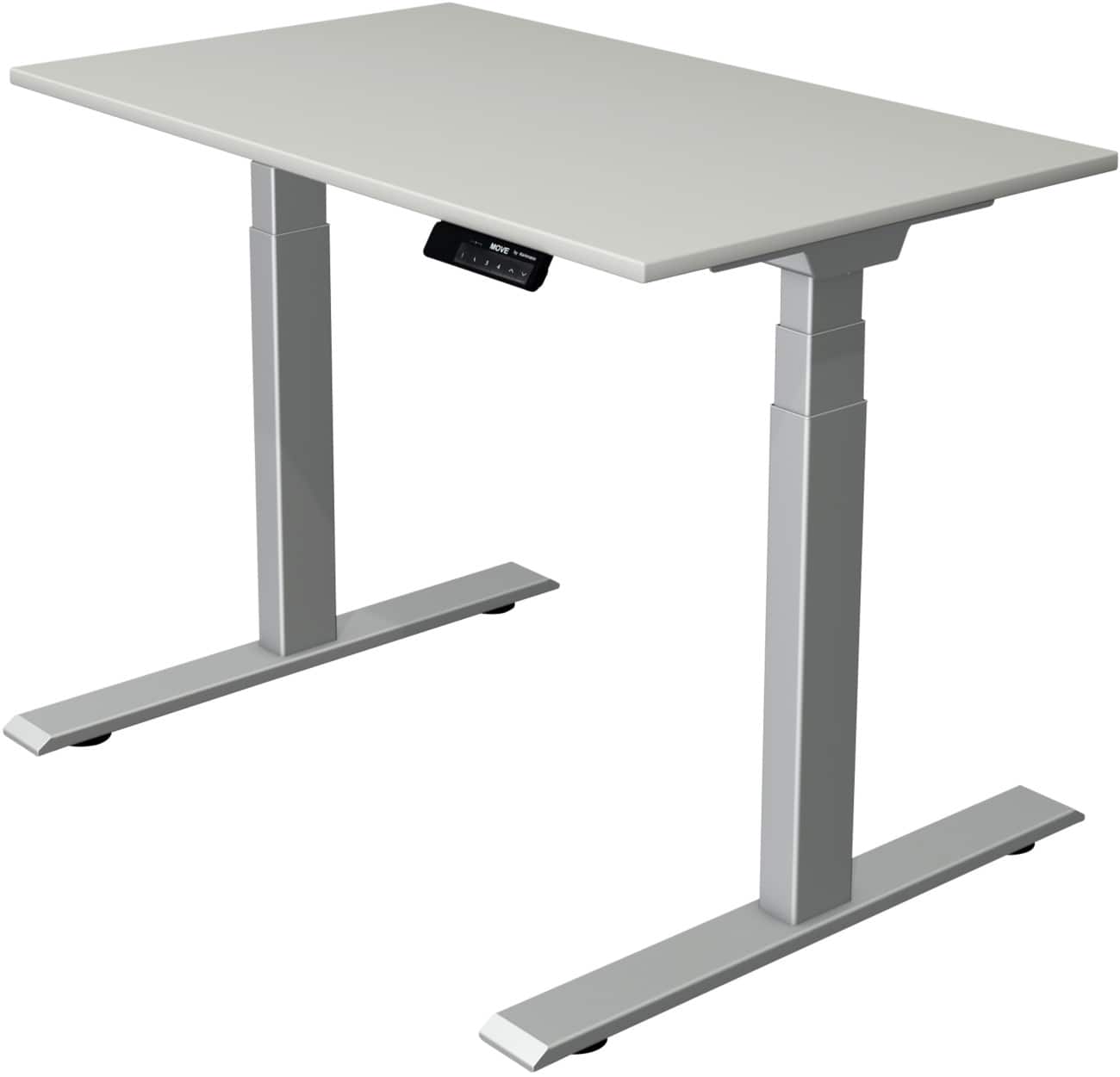 Kerkmann Elektronisch Höhenverstellbar Sitz-Stehschreibtisch Rechteckig T-Fuss 1,000 (B) x 600 (T) x 1,270 (H) mm Spanplatte Melamin Stahl