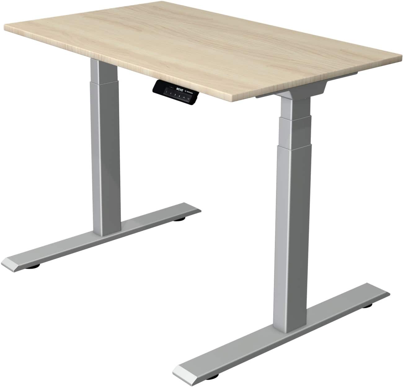 Kerkmann Elektronisch Höhenverstellbar Sitz-Stehschreibtisch Rechteckig T-Fuss 1,000 (B) x 600 (T) x 1,270 (H) mm Spanplatte Melamin Stahl