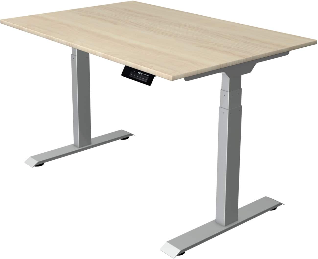 Kerkmann Elektronisch Höhenverstellbar Sitz-Stehschreibtisch Rechteckig T-Fuss 1,200 (B) x 800 (T) x 1,270 (H) mm Spanplatte Melamin Stahl