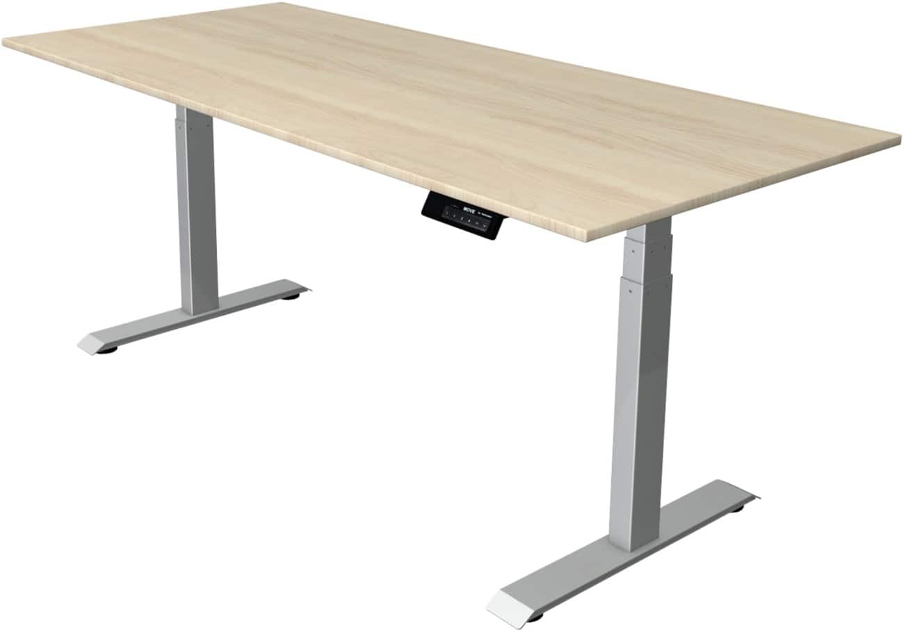 Kerkmann Elektronisch Höhenverstellbar Sitz-Stehschreibtisch Rechteckig T-Fuss 1,800 (B) x 800 (T) x 1,270 (H) mm Spanplatte Melamin Stahl