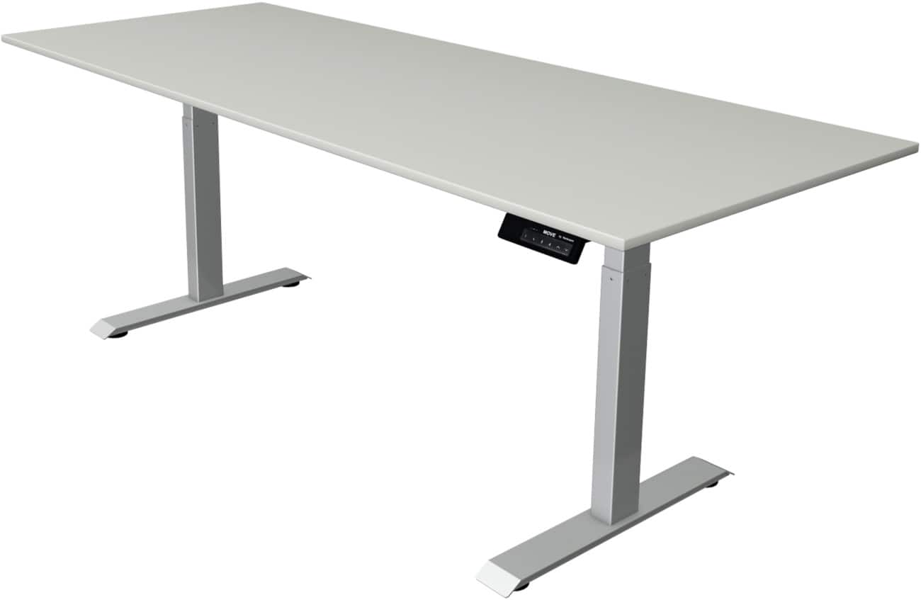Kerkmann Elektronisch Höhenverstellbar Sitz-Stehschreibtisch Rechteckig T-Fuss 2,000 (B) x 800 (T) x 1,270 (H) mm Spanplatte Melamin Stahl
