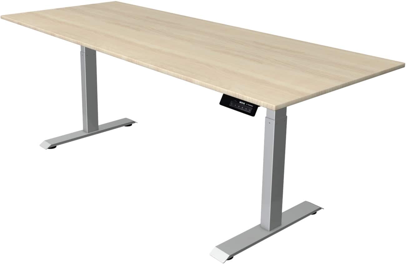 Kerkmann Elektronisch Höhenverstellbar Sitz-Stehschreibtisch Rechteckig T-Fuss 2,000 (B) x 800 (T) x 1,270 (H) mm Spanplatte Melamin Stahl