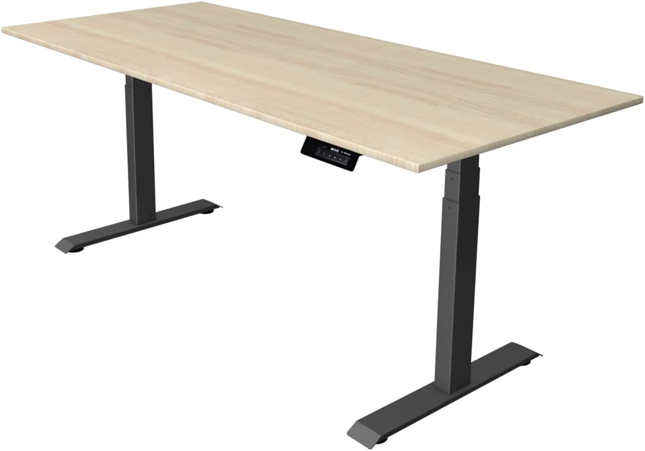 Kerkmann Elektronisch Höhenverstellbar Sitz-Stehschreibtisch Rechteckig T-Fuss 1,800 (B) x 800 (T) x 1,270 (H) mm Spanplatte Melamin Stahl