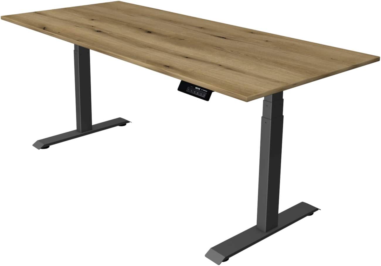 Kerkmann Elektronisch Höhenverstellbar Sitz-Stehschreibtisch Rechteckig T-Fuss 1,800 (B) x 800 (T) x 1,270 (H) mm Spanplatte Melamin Stahl