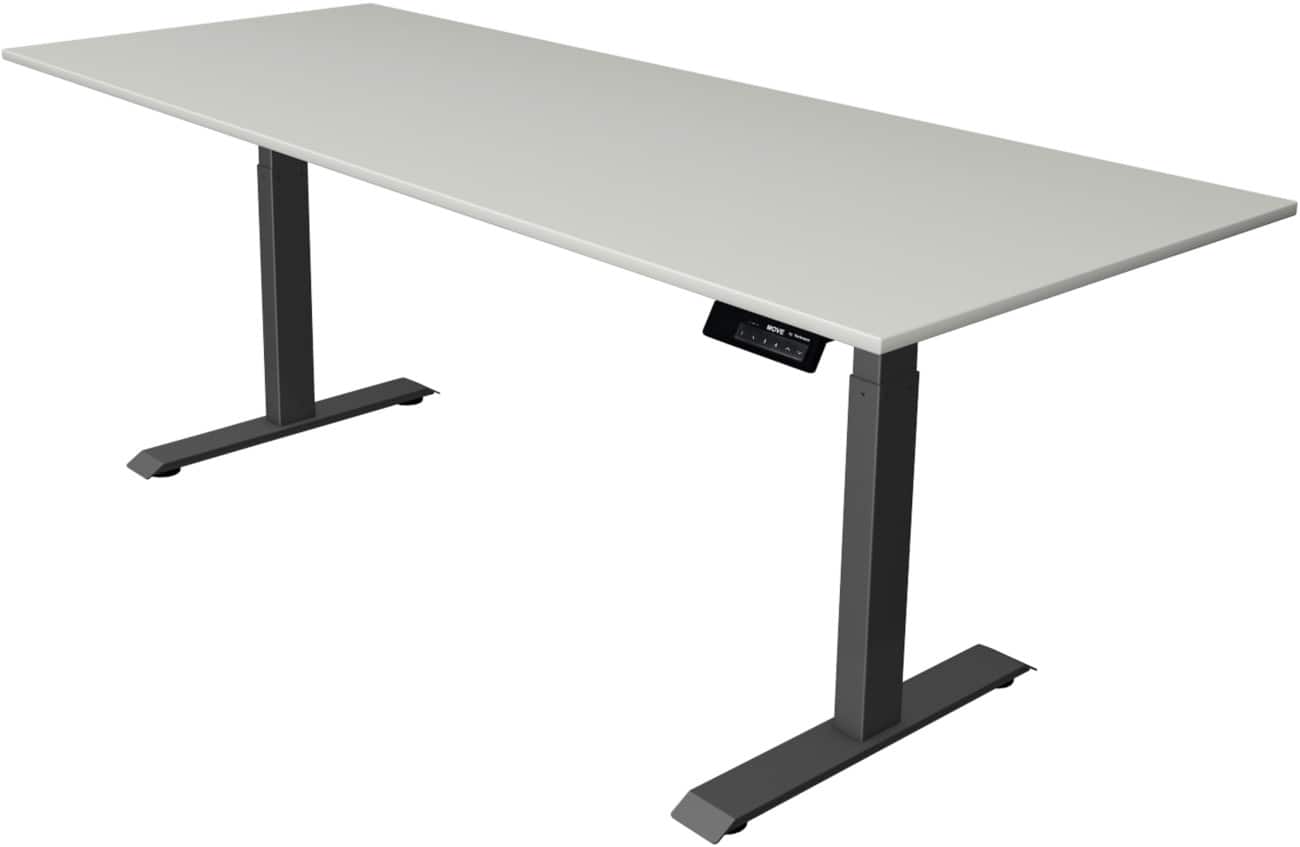Kerkmann Elektronisch Höhenverstellbar Sitz-Stehschreibtisch Rechteckig T-Fuss 2,000 (B) x 800 (T) x 1,270 (H) mm Spanplatte Melamin Stahl