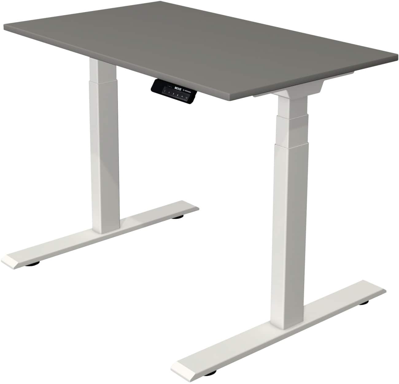 Kerkmann Elektronisch Höhenverstellbar Sitz-Stehschreibtisch Rechteckig T-Fuss 1,000 (B) x 600 (T) x 1,270 (H) mm Spanplatte Melamin Stahl