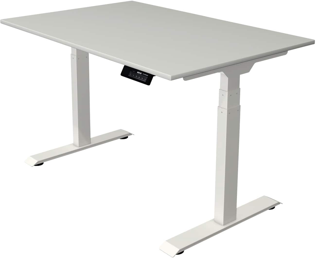 Kerkmann Elektronisch Höhenverstellbar Sitz-Stehschreibtisch Rechteckig T-Fuss 1,200 (B) x 800 (T) x 1,270 (H) mm Spanplatte Melamin Stahl