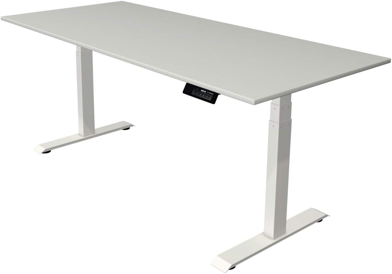 Kerkmann Elektronisch Höhenverstellbar Sitz-Stehschreibtisch Rechteckig T-Fuss 1,800 (B) x 800 (T) x 1,270 (H) mm Spanplatte Melamin Stahl
