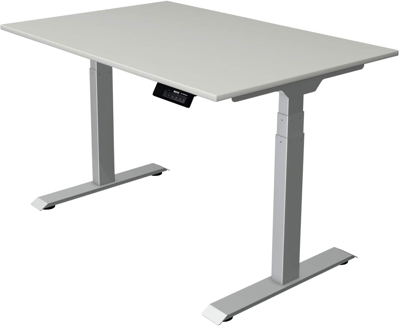 Kerkmann Elektronisch Höhenverstellbar Sitz-Stehschreibtisch Rechteckig T-Fuss 1,200 (B) x 800 (T) x 1,270 (H) mm Spanplatte Melamin Stahl