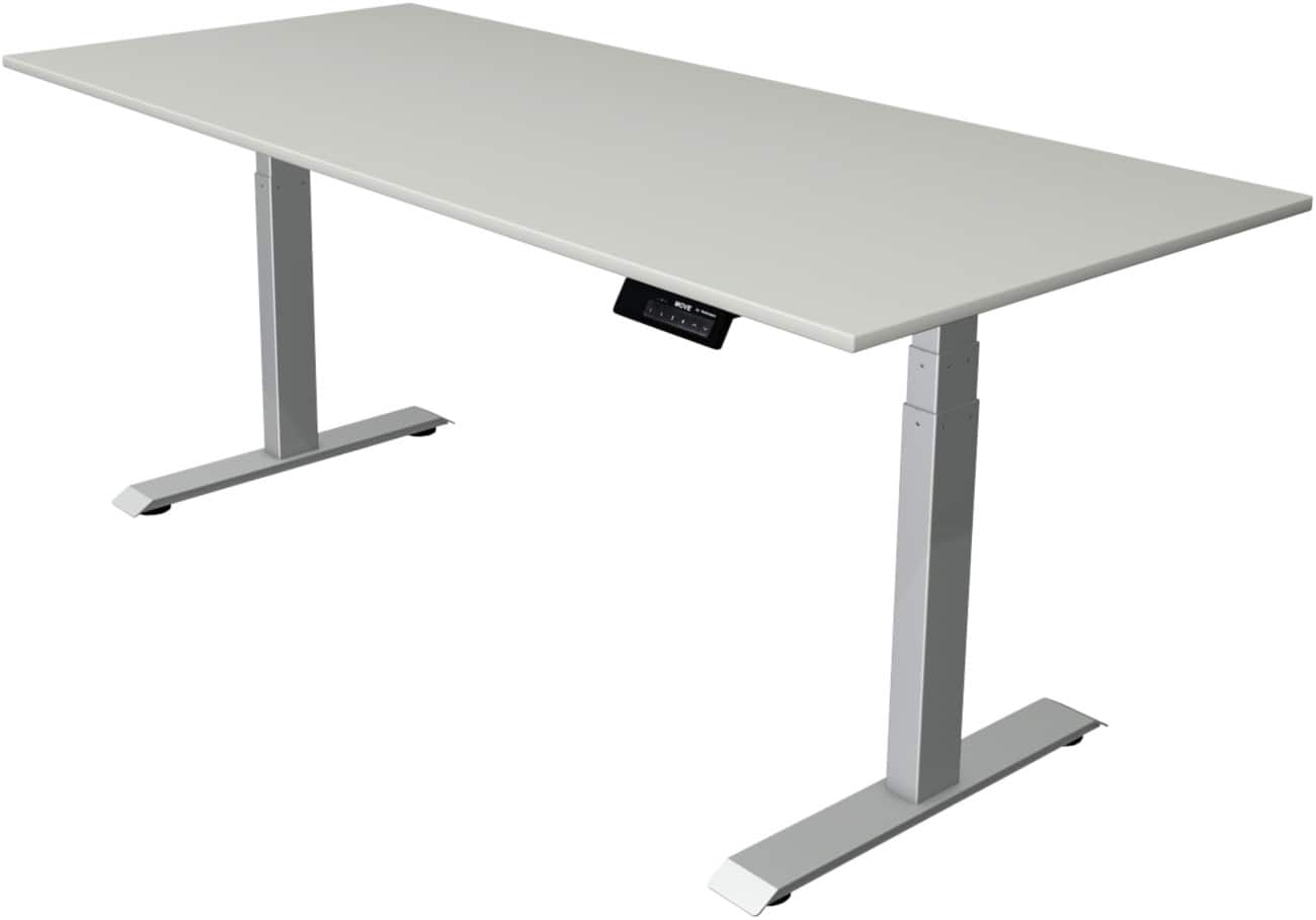 Kerkmann Elektronisch Höhenverstellbar Sitz-Stehschreibtisch Rechteckig T-Fuss 1,800 (B) x 800 (T) x 1,270 (H) mm Spanplatte Melamin Stahl