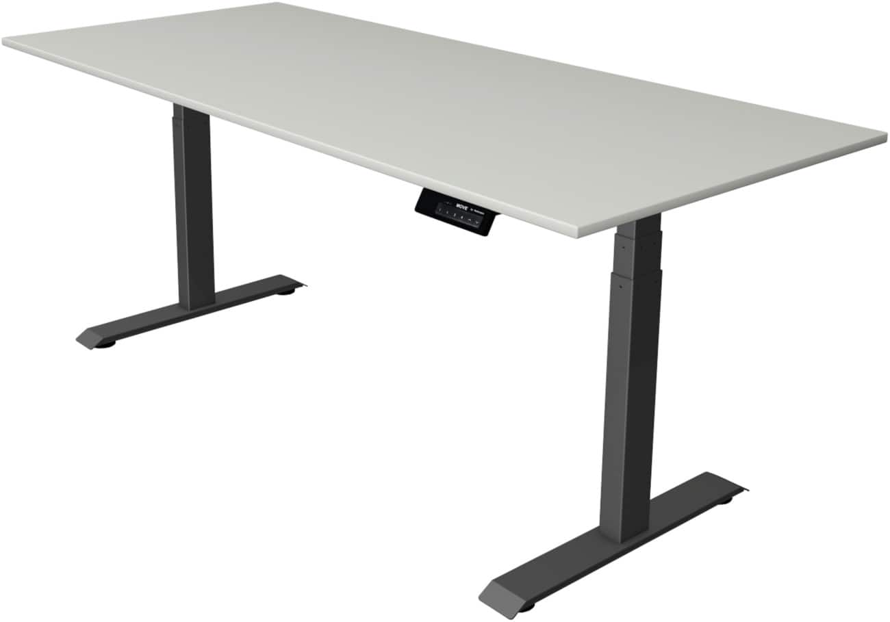 Kerkmann Elektronisch Höhenverstellbar Sitz-Stehschreibtisch Rechteckig T-Fuss 1,800 (B) x 800 (T) x 1,270 (H) mm Spanplatte Melamin Stahl