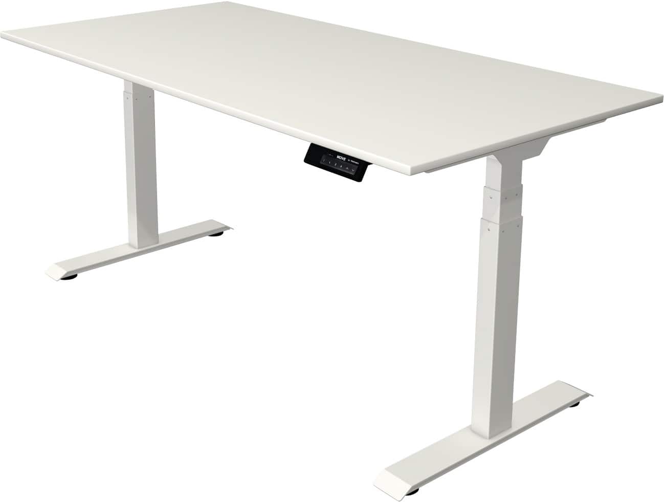 Kerkmann Elektronisch Höhenverstellbar Sitz-Stehschreibtisch Rechteckig T-Fuss 1,600 (B) x 800 (T) x 1,270 (H) mm Spanplatte Melamin Stahl