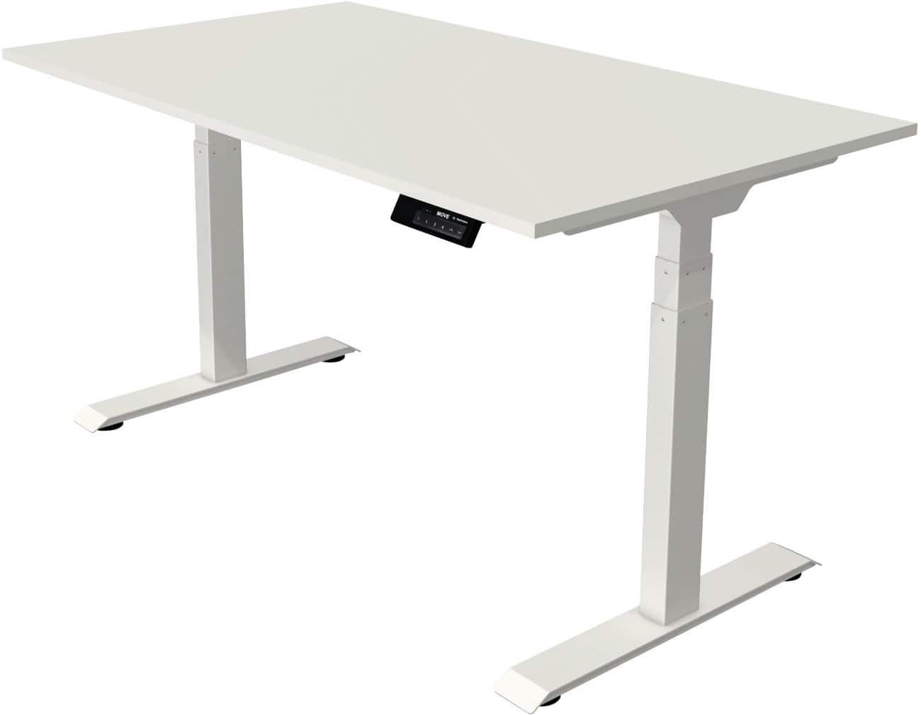Kerkmann Elektronisch Höhenverstellbar Sitz-Stehschreibtisch Rechteckig T-Fuss 1,400 (B) x 800 (T) x 1,270 (H) mm Spanplatte Melamin Stahl