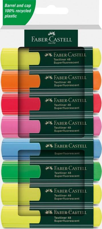 Surligneur Faber-Castell Textliner 48 Assortiment Moyen Biseauté 1 - 5 mm Rechargeable 8 unités