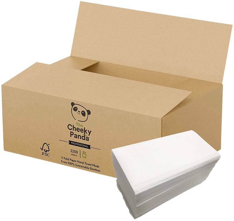 The Cheeky Panda V Fold Flushable Falthandtücher 2 lagig 20 Stück á 160 Blatt