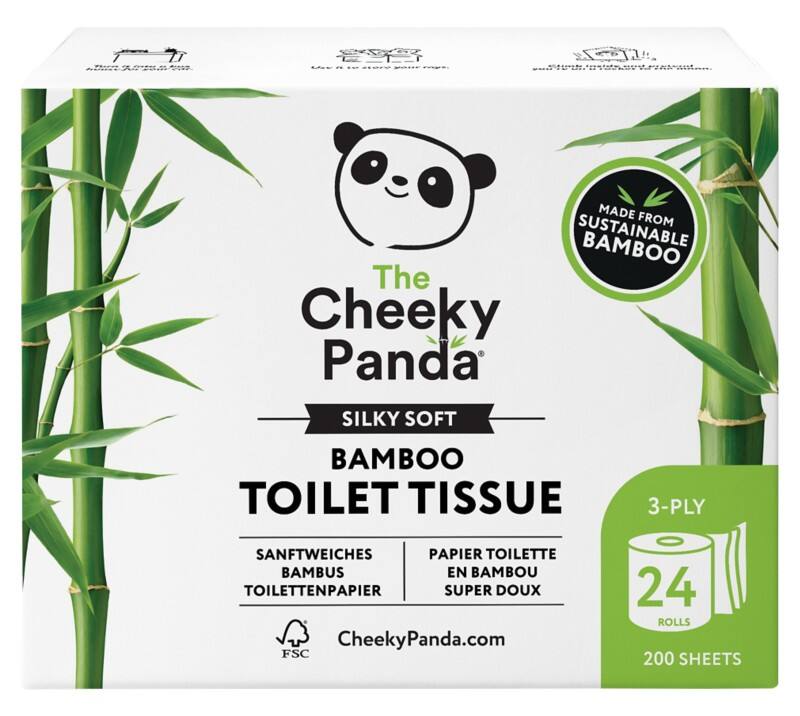 The Cheeky Panda Toilettenpapier 3 lagig 24 Rollen á 200 Blatt