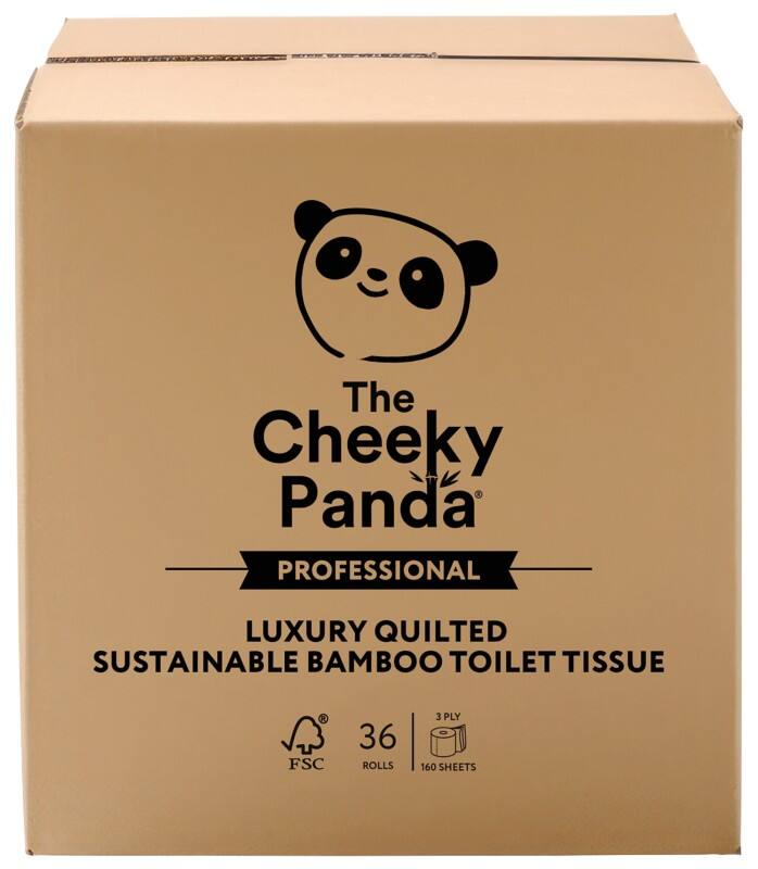 The Cheeky Panda Toilettenpapier 3 lagig  36 Rollen á 160 Blatt