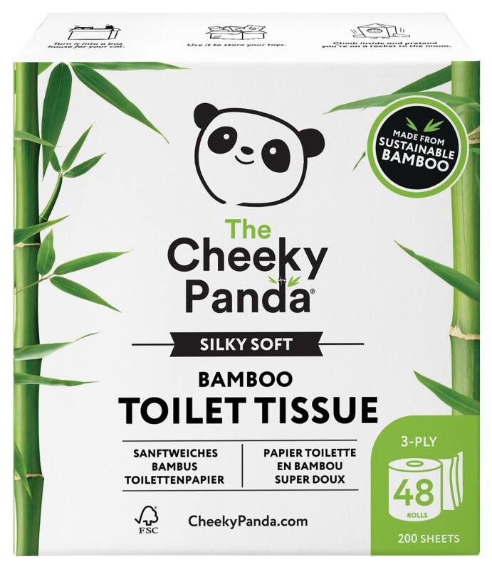 The Cheeky Panda Toilettenpapier 3 lagig  48 Rollen á 200 Blatt