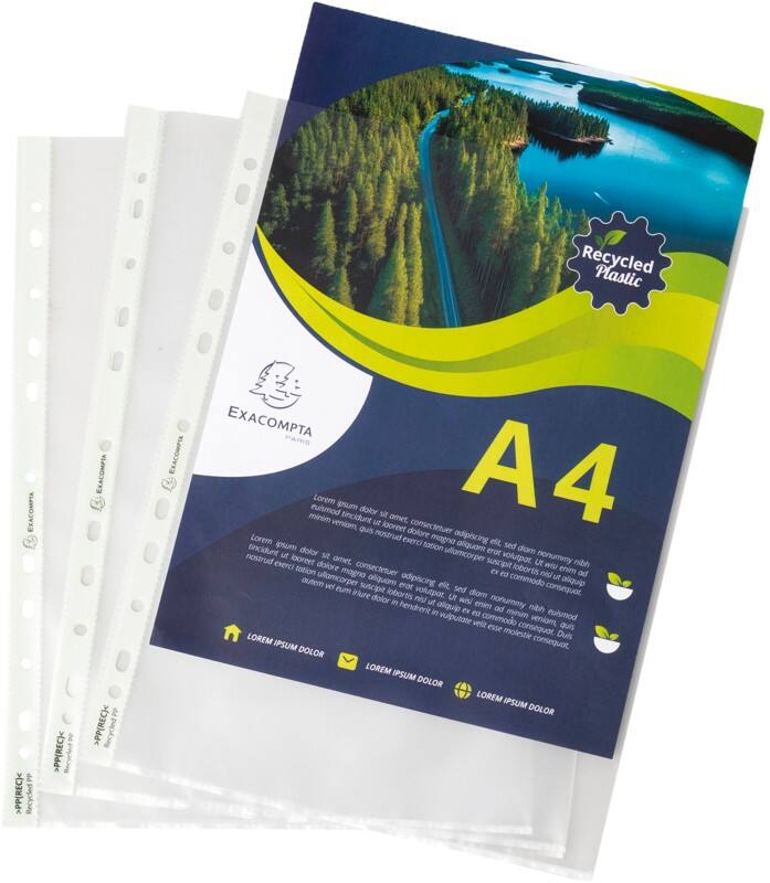 Exacompta Forever Klarsichthüllen  Milchglas Transparent 60 Mikron 11 Löcher 5320E 100 Stück