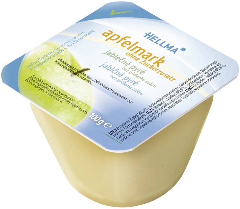 HELLMA Süsses und fruchtiges Apfelmus ohne Zuckerzusatz 48 Stück à 100 g