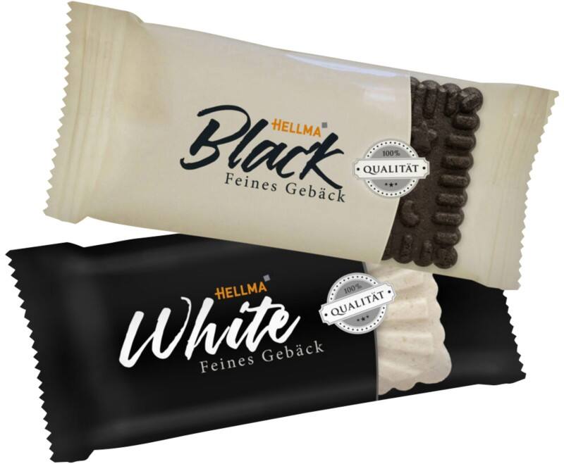 Biscuits Hellma Black & White Cacao, vanille 200 unités de 5,6 g