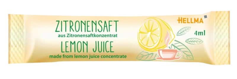 Bâtonnets de jus de citron Hellma 100 unités de 4 ml